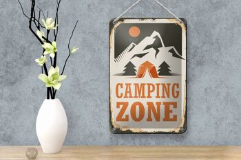 Panneau en étain Camping 12x18cm, décoration extérieure de Zone de Camping 4
