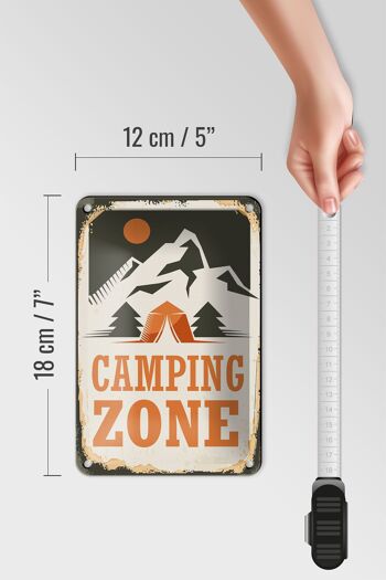 Panneau en étain Camping 12x18cm, décoration extérieure de Zone de Camping 5