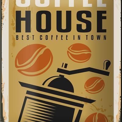 Blechschild Retro 12x18cm Kaffee Coffee House best in town Dekoration