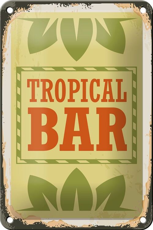 Blechschild 12x18cm Tropical Bar Sommer Dekoration