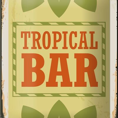 Cartel de chapa 12x18cm Bar Tropical Decoración Verano