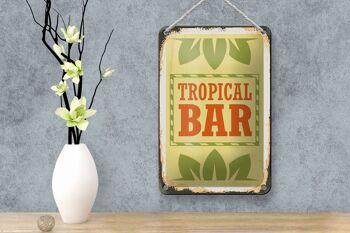 Panneau en étain 12x18cm, décoration d'été pour Bar Tropical 4