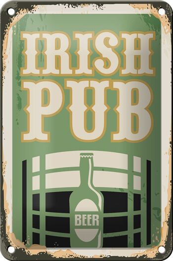 Panneau en étain rétro 12x18cm, décoration de bière de pub irlandais 1