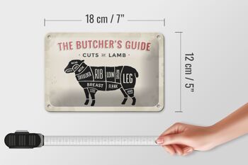 Plaque en tôle boucherie 18x12cm agneau coupes d'agneau décoration de viande 5