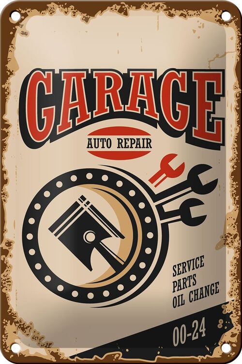 Blechschild Retro 12x18cm Garage auto repair service 00-24 Dekoration