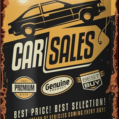 Blechschild Retro 12x18cm Car Sales best price Auto Dekoration