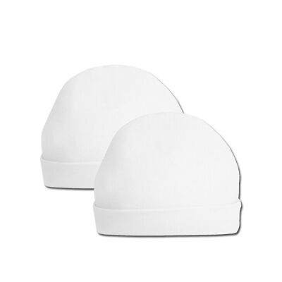 2-packs white Code beanie hats for babies