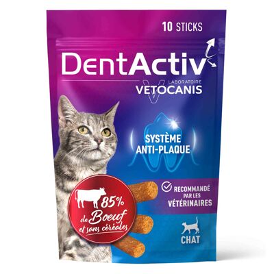 Set de 12 x 10 DentActiv Sticks, Higiene Bucal para Gatos
