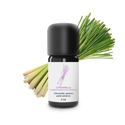 Lemongrass Essential Oil (5 ml) | Organic, Artisanal, Made In France