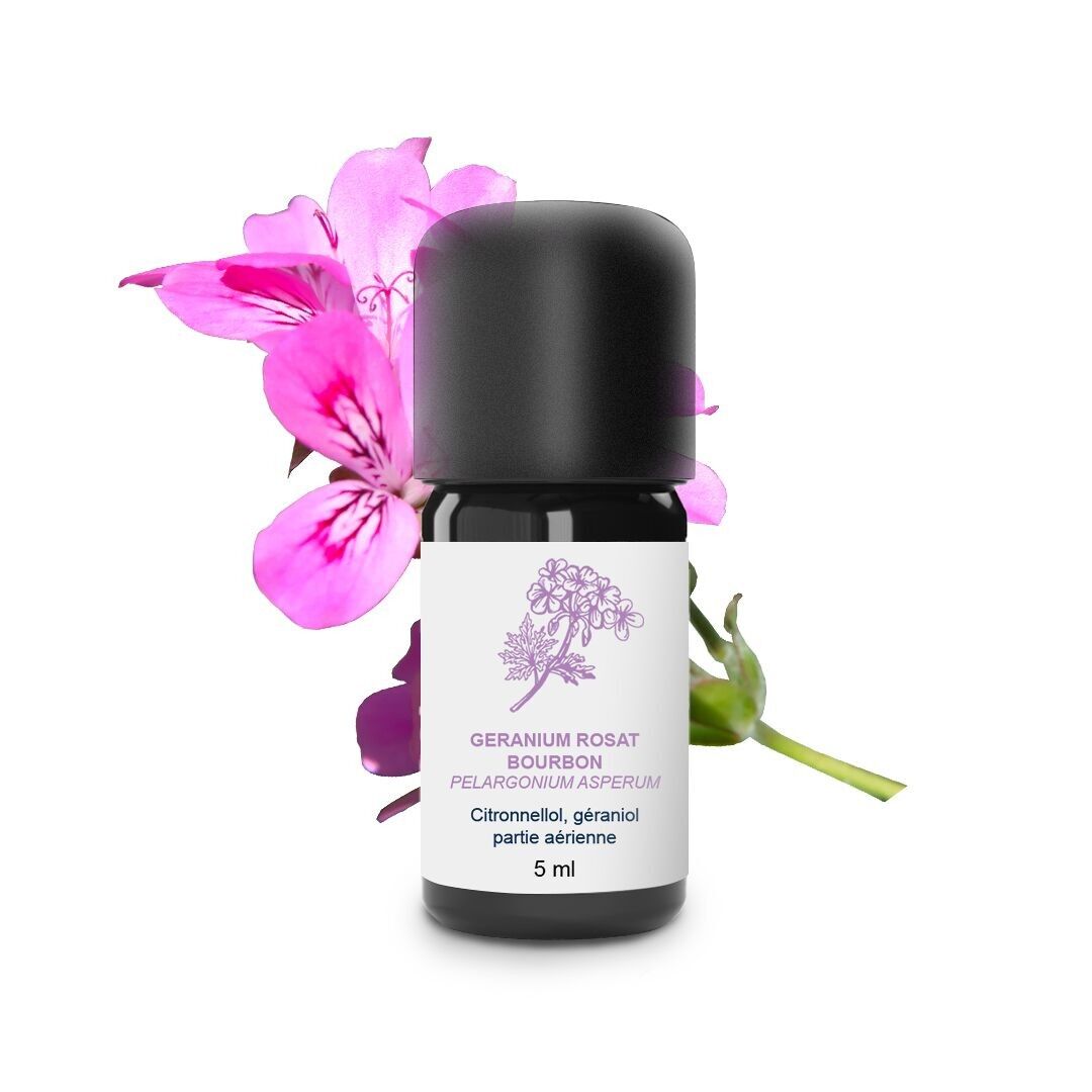 Bourbon Rose Geranium Essential Oil (5 ml) | Organic, Artisanal, Made In France