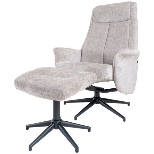 Relaxfauteuil Bindy + Hocker – Perfect Harmony – Taupe 04