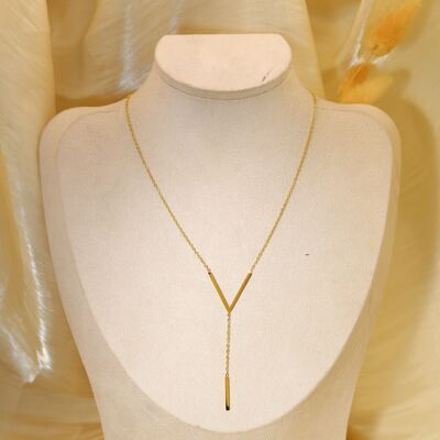 Gold V-Y necklace