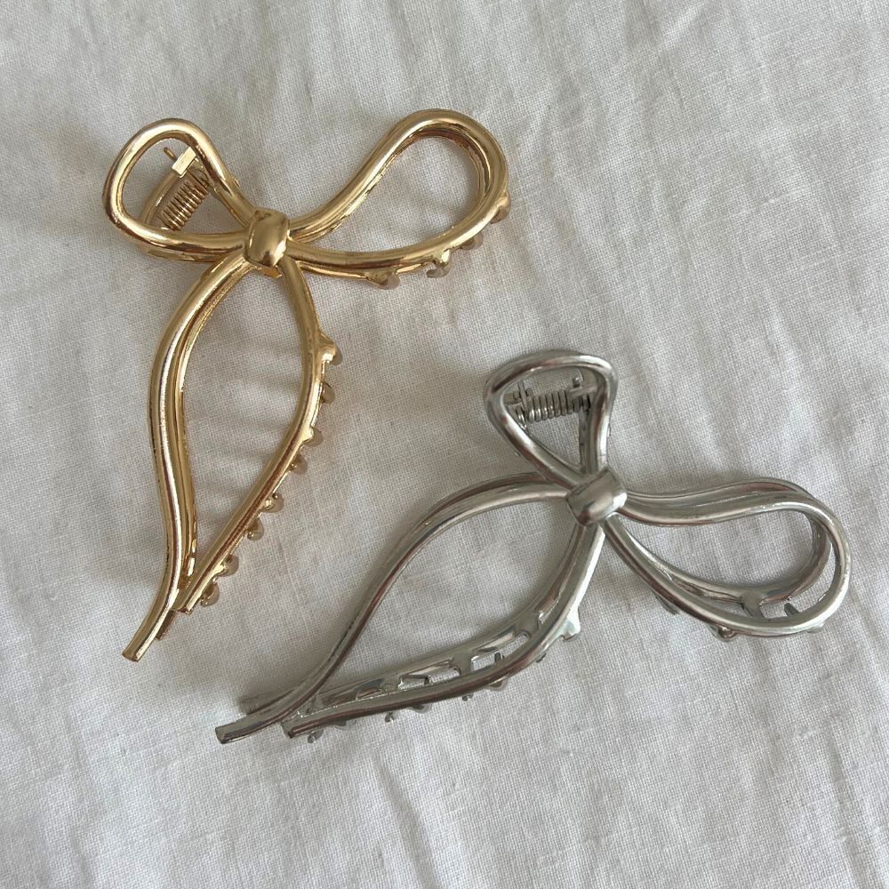 Schleifen Haarspange | Haarklammer Groß | Goldene Haarklammer | Trend Haarklammer | Außergewöhnliche Haarklammer | XXL Haarklammer