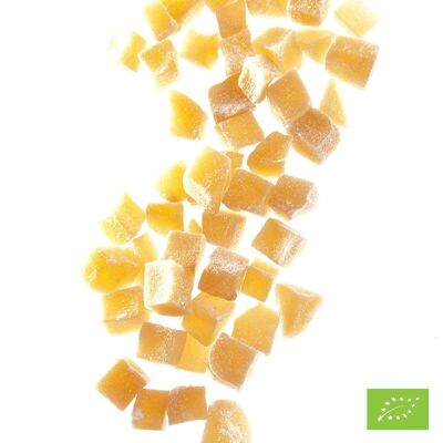 BULK-Cubes of sweet ginger 8-16 mm Organic* - 3 kg bucket
