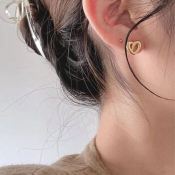 Boucles d'oreilles à tige en forme de coeur d'alto | or 4