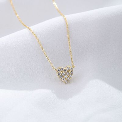 Claire Heart Necklace | Gold