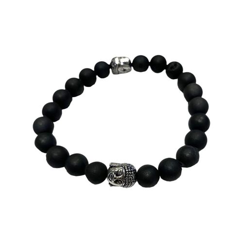 Buddha Bracelet - Black Druzy