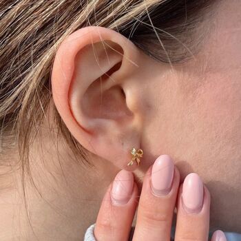 Boucles d'oreilles à clous avec nœud | or 3
