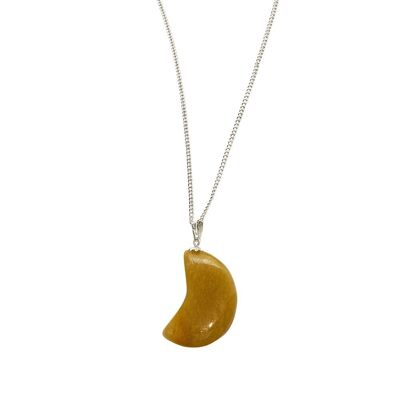 Crescent Shaped Pendant - 4x2cm - Yellow Aventurine