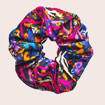 FRIDA Scrunchie / Polyester mit kunstvollem blau-rosa Aufdruck