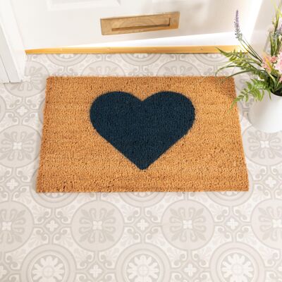 Heart Blue Doormat