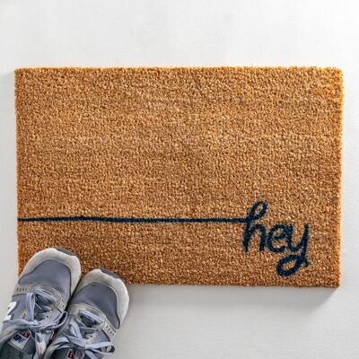 Hey Scribble Blue Doormat