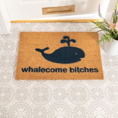 Whalecome Bitches Blue Doormat