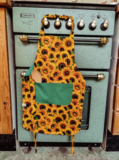 Reversible Kids Apron with Adjustable Height -  Sunflower Bunch