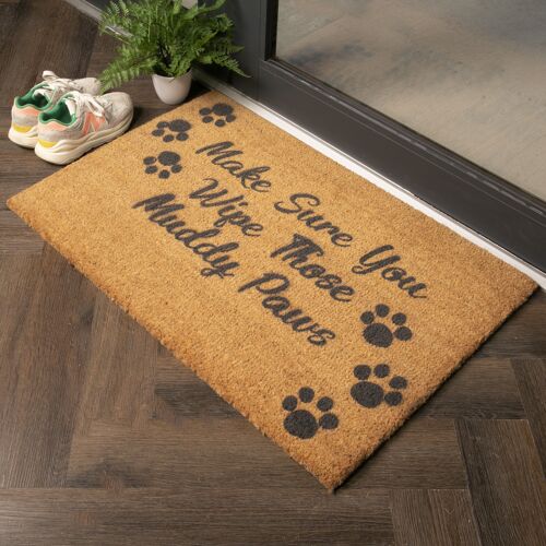 Country Home Wipe Your Paws Extra Large Grey Doormat