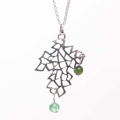 Sterling Silver Filigree Necklace with Agates
