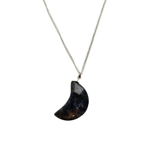 Crescent Shaped Pendant - 4x2cm - Sodalite