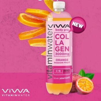 Eau Vitaminée Vitamin Water Bodypro Collagen 600ml Orange Passion Zero Sucre 2