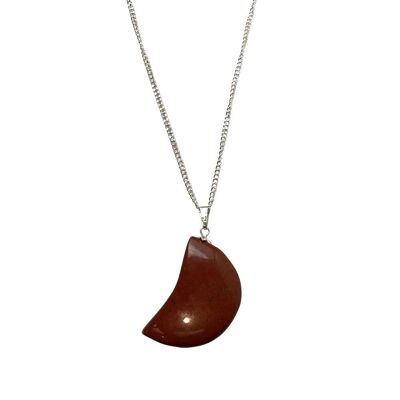 Crescent Shaped Pendant - 4x2cm - Red Jasper