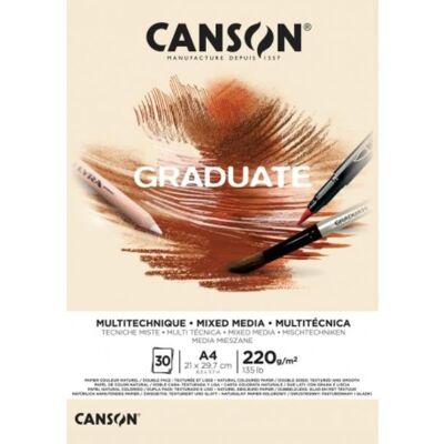Bloc de 30 feuilles de papier "naturel" 220g - Canson Graduate