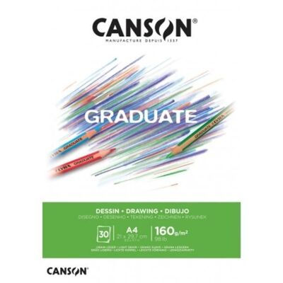 Bloc 30 feuilles de papier dessin 160g - Canson Graduate