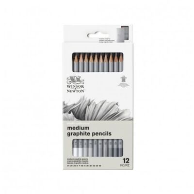 Winsor & newton collection studio crayon graphite medium x12 set