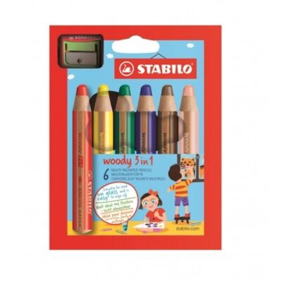 Crayon de couleur multi-talents STABILO woody 3in1 assortiment avec taille crayon