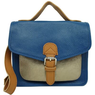 Daniel satchel bag with shiny pocket Electric blue