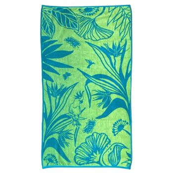 Serviette de plage éponge velours Jacquard Tawana 70x140 400g/m² 1