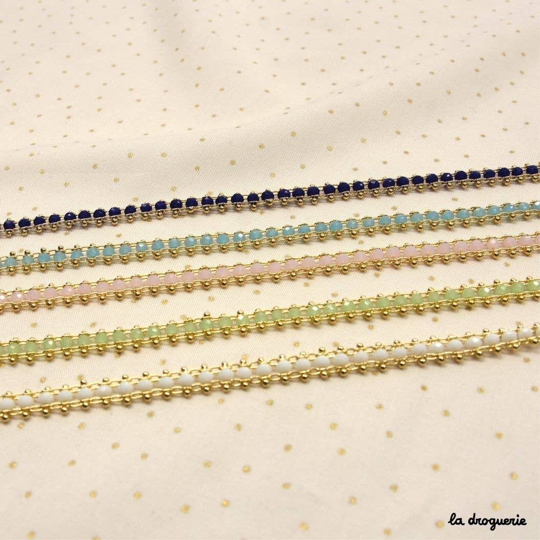 Mit Perlen besetzte Perlenkette – pro Meter