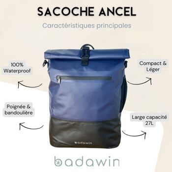 Sacoche / Cabas Vélo Porte-Bagages Bleu Ancel  Badawin 4