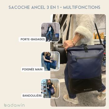 Sacoche / Cabas Vélo Porte-Bagages Bleu Ancel  Badawin 7