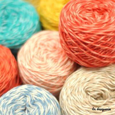 Fruit salad knitting yarn (50% organic cotton, 50% bamboo)
