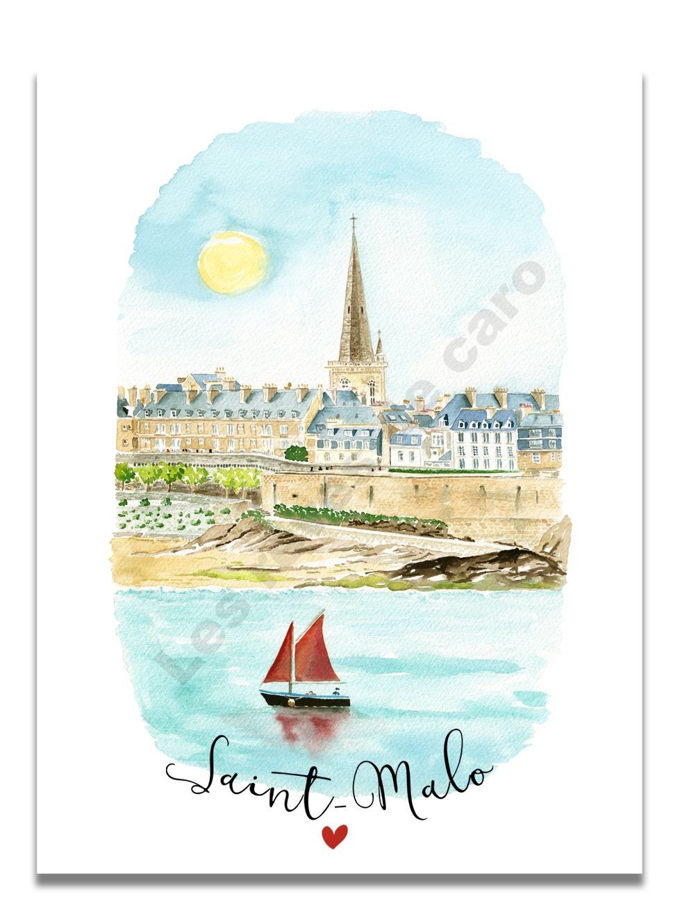 WATERCOLOR POSTER SAINT-MALO INTRAMUROS