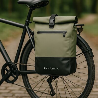 Sacoche / Cabas Vélo Porte-Bagages Vert Kaki Ancel Badawin