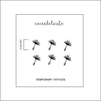 Tatouage temporaire minimaliste d'une aigrette de pissenlit (lot de 6) 3