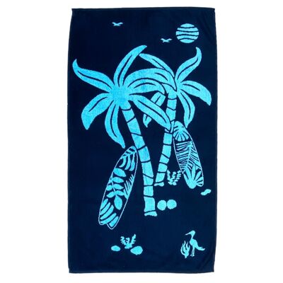 Kisos Strandtuch aus Jacquard-Velours-Frottee, 70 x 140 cm, 400 g/m²