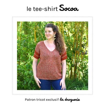 Modello ai ferri per la maglietta da donna "Socoa".