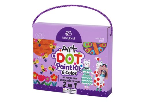 Dot Painting Washable 6 colours Set with Colouring book