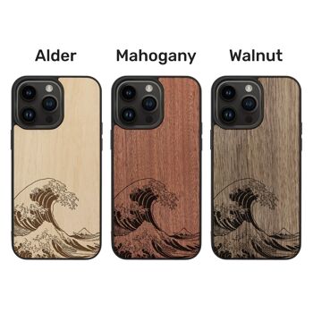 Coque iPhone en bois – La Grande Vague de Kanagawa 3